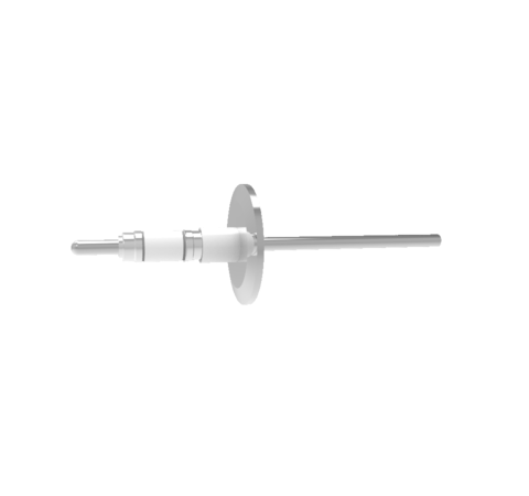 0.250 Conductor Diameter 1 Pin 15kV 12 Amp 304 Stn. Stl. Conductor in a KF40