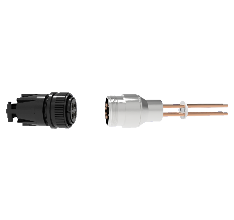 4 Pin, 69 Amp Circular Connector, 700V, Copper with Silver Plating on Air Side, Weld in With Plug