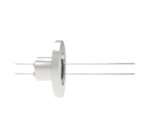 2 Pin, 0.032 Inch Diameter Stainless Steel Conductors, 2kV, 1.1 Amp Feedthrough on ISO KF16 Flange