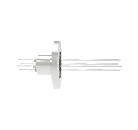 4 Pin, 0.032 Inch Diameter Nickel Conductors, 2kV, 5 Amp Feedthrough on KF16 Flange