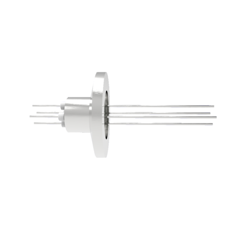 4 Pin, 0.032 Inch Diameter Stainless Steel Conductors, 2kV, 1.1 Amp Feedthrough on ISO KF16 Flange