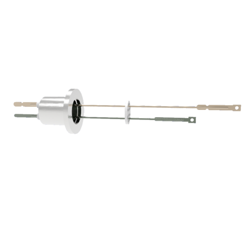 Thermocouple, Type E, 1 Pair in a KF16 ISO Quick Flange, With Spade Plug