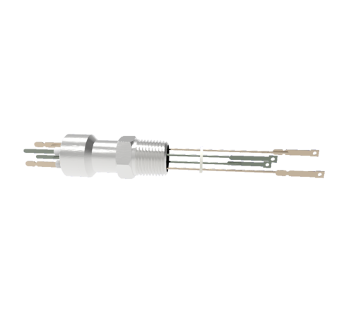 Thermocouple, Type C, 2 Pair in a NPT 1/2 Fitting, With Spade Plug