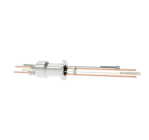 Thermocouple, Type J, 1 Pair with two 5kV, 55 Amp, Copper Conductors in KF16 flange With Spade Plug