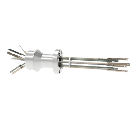 Thermocouple, Type J, 5 Pair on a CF1.33 Conflat Flange With Spade Plug