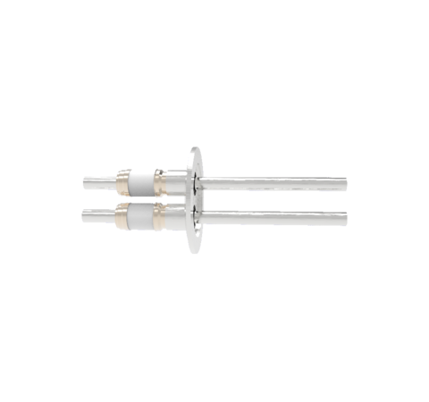 0.375 Conductor Diameter 2 Pin 8kV 98 Amp Nickel Conductor in a KF50