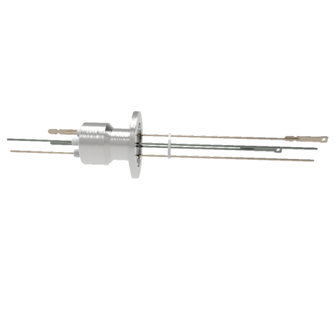 Thermocouple, Type J, 1 Pair with two 3kV, 27 Amp Copper Conductor in KF25 Flange with spade plug