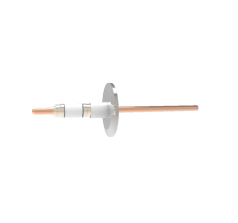 0.250 Conductor Diameter 1 Pin 15kV 100 Amp Copper Conductor in a KF40