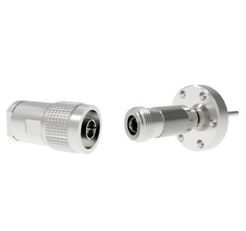 Type N 50 Ohm Grounded Shield Recessed 1.5kV 5 Amp CF1.33 Flange With Plug