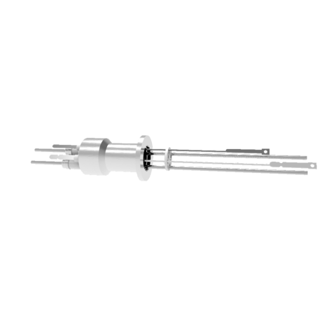 Thermocouple, Type C, 1 Pair with two 5kV, 16.5 Amp, Nickel Conductor in KF16 flange With Spade Plug