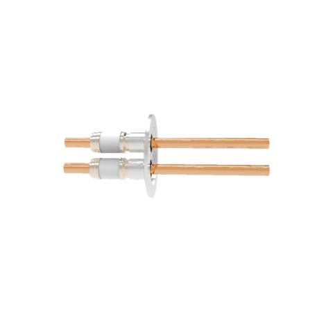 0.375 Conductor Diameter 2 Pin 8kV 330 Amp Copper Conductor in a KF50