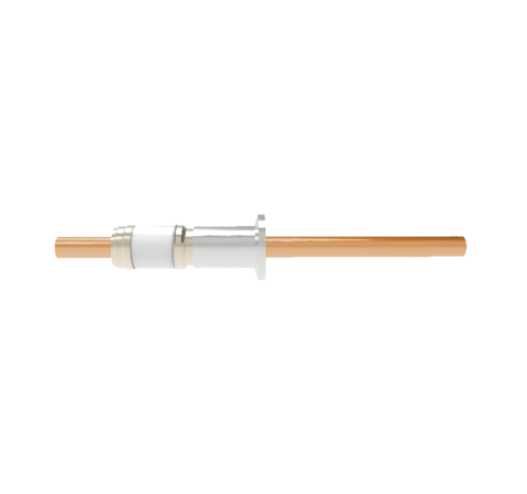 8kV Copper Tube Feedthrough, 0.375 Inch Conductor Diameter, 1 Pin on ISO KF16 Quick Flange