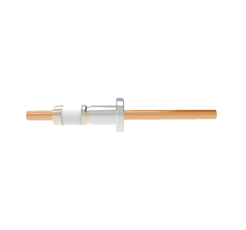 8kV Copper Tube Feedthrough, 0.375 Inch Conductor Diameter, 1 Pin on CF1.33 Conflat Flange