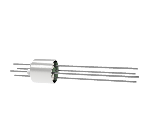 4 Pin, 0.032 Inch Diameter Molybdenum Conductors, 2kV, 8.5 Amp, 0.5 Inch Weld in Feedthrough