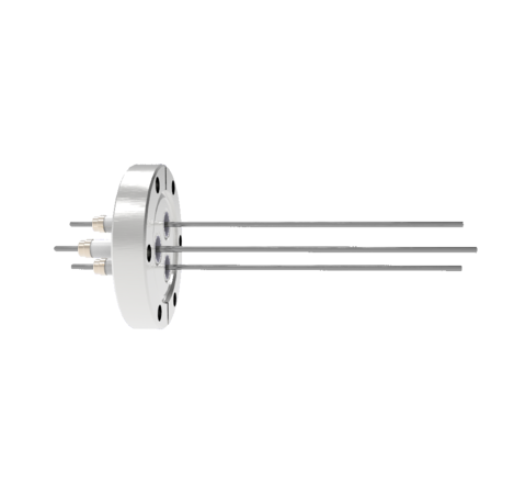 0.094 Conductor Diameter 3 Pin 10kV 28 Amp Molybdenum Conductor in a CF2.75