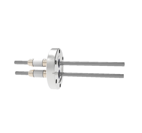 0.250 Conductor Diameter 2 Pin 12kV 93 Amp Molybdenum Conductor in a CF2.75