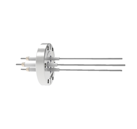 0.094 Conductor Diameter 3 Pin 20kV 28 Amp Molybdenum Conductor in a CF2.75