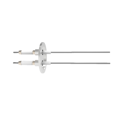 0.094 Conductor Diameter 2 Pin 20kV 28 Amp Molybdenum Conductor in a KF40