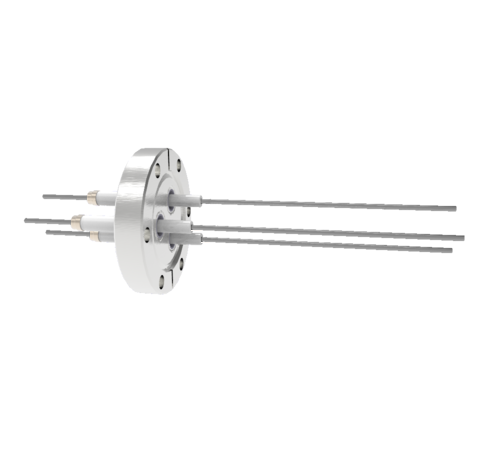 0.094 Conductor Diameter 3 Pin 14kV 28 Amp Molybdenum Conductor in a CF2.75