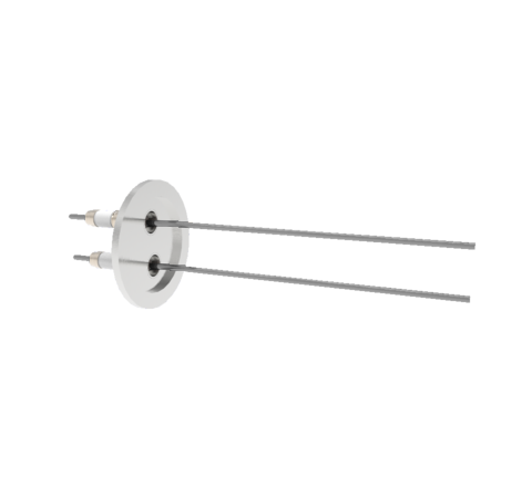 0.094 Conductor Diameter 2 Pin 10kV 28 Amp Molybdenum Conductor in a KF40