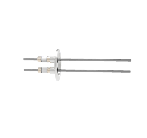 0.154 Conductor Diameter 2 Pin 5kV 50 Amp Molybdenum Conductor in a KF40