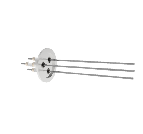 0.094 Conductor Diameter 3 Pin 10kV 28 Amp Molybdenum Conductor in a KF40