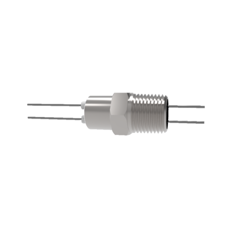 0.050 Conductor Diameter 2 Pin 3kV 13.5 Amp Molybdenum Conductor in a NPT 1/2