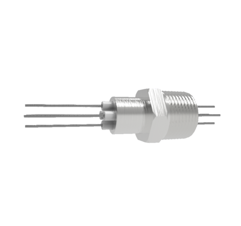 0.050 Conductor Diameter 4 Pin 3kV 13.5 Amp Molybdenum Conductor in a NPT 3/4