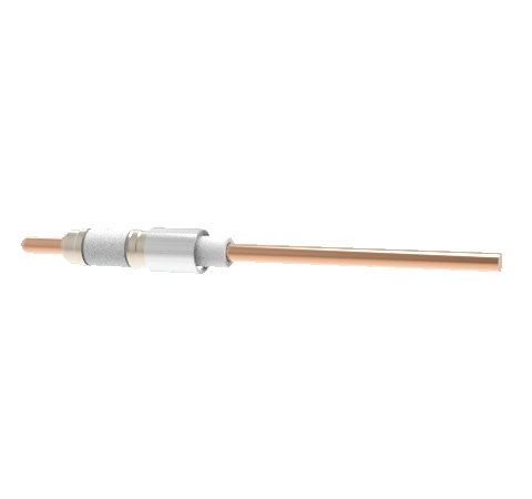 0.250 Conductor Diameter 1 Pin 25kV 100 Amp Copper Conductor Ceramic Extension on Vacuum Side Weld