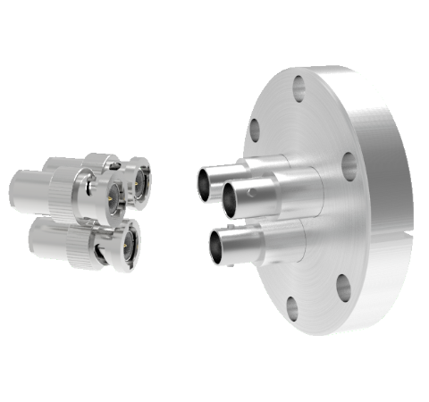 BNC Grounded Shield Recessed 500V 3.6 Amp 0.094 304 Stn. Stl. Conductor 3 each CF2.75 With Plug