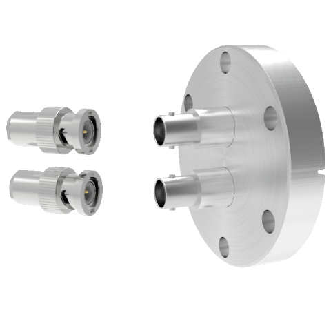 BNC Grounded Shield Recessed 500V 3.6 Amp 0.094 304 Stn. Stl. Conductor 2 each CF2.75 With Plug