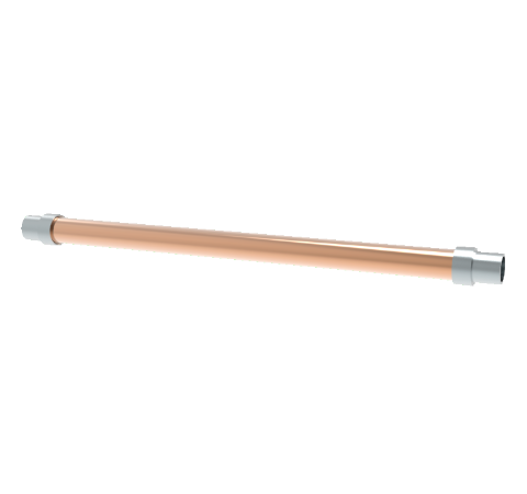 0.375 Inch Diameter, 6.0 Inch Long, Copper Pinch Off Tube, Weld Adapter Both Ends