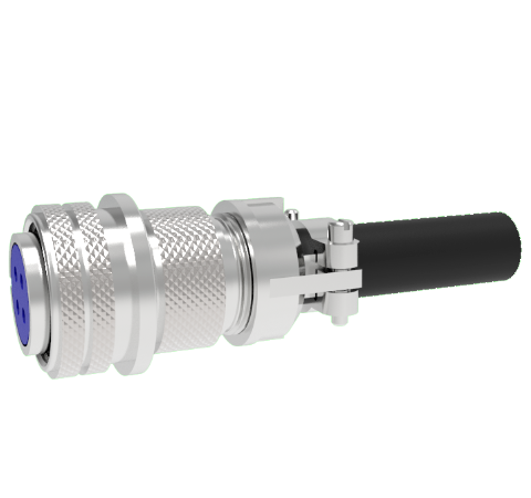 Mil-C-5015 Circular, Air Side Solder Plug, 4 Pin, 0.094 Copper Alloy Contacts, 700V, 23 Amp