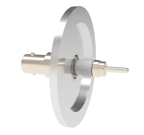 SHV Grounded Shield Exposed 5kV 10 Amp 0.094 Nickel Conductor KF40 Flange Without Plug