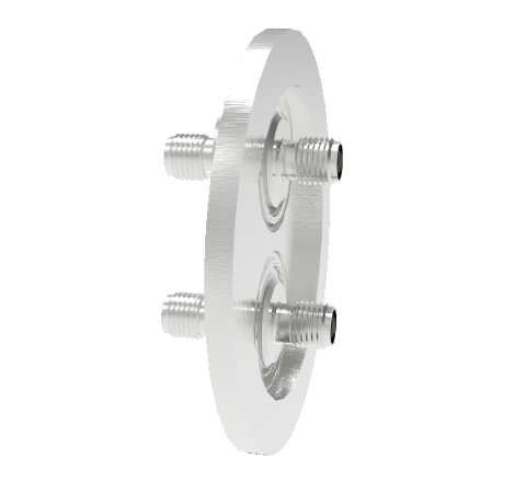 SMA 50 Ohm Grounded Shield 500V 0.8 Amp 2 each in a KF40 Flange Without Plug