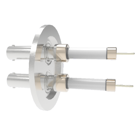 SHV Grounded Shield Exposed 10kV 8.2 Amp 0.051 Nickel Conductor 2 each in a KF40 Flange Without Plug