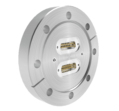SMP 50 Ohm Grounded Shield Recessed Double Ended 500V CF4.50 Flange with Sub D connectors