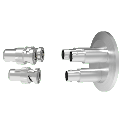 MHV Grounded Shield Recessed 5kV 3.6 Amp 0.094 304 Stn. Stl. Conductor 3 each KF40 Flange With Plug