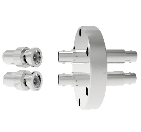 BNC Grounded Shield Recessed 500V 3.6 Amp 2 each in a CF2.75 Flange With Plug