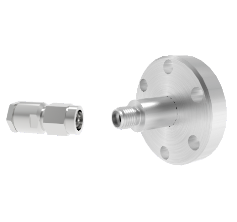 SMA Grounded Shield Recessed 500V 1.8 Amp 0.050 304 Stn. Stl. Conductor CF1.33 Flange With Plug