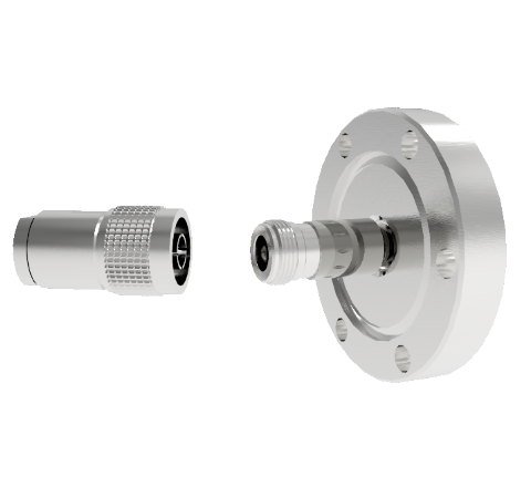 Type N 50 Ohm Grounded Shield Recessed Double Ended 1.5kV 5 Amp CF2.75 Flange With Plug