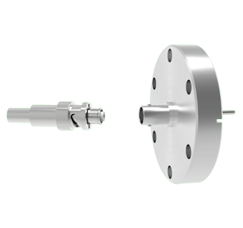 SHV Grounded Shield Exposed 5kV 10 Amp 0.094 Nickel Conductor CF2.75 Flange With Plug