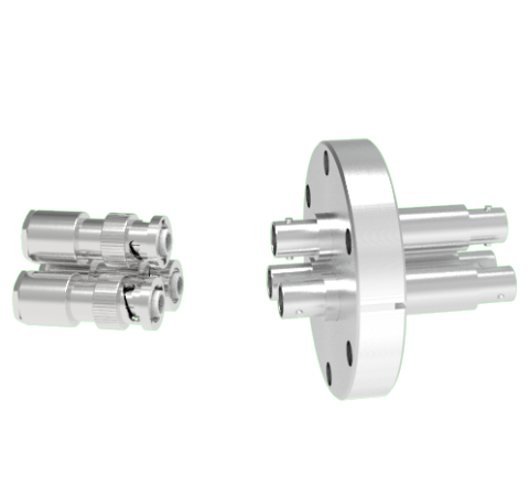 MHV Grounded Shield Recessed 5kV 3.6 Amp 3 each in a CF2.75 Flange With Plug