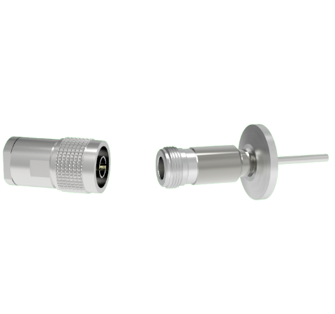 Type N 50 Ohm Grounded Shield Recessed 1.5kV 5 Amp KF16 Flange With Plug