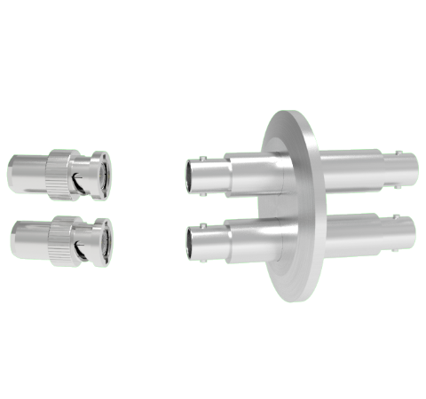 BNC Grounded Shield Recessed 500V 3.6 Amp 2 each in a KF40 Flange With Plug