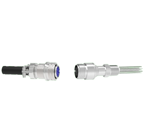 Thermocouple, Type K, 5 Pair Circular Connector in a NPT 1/2 Fitting With Plug