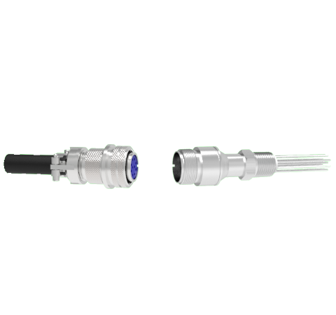 10 Pin 5015 Style Circular Connector, 700V, 4.8 Amp, Alumel Conductors in NPT 1/2 Fitting With Plug