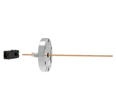 1 Pin Quick Connect, 2.5kV, 70 Amp, 0.154 Copper, Silver Plating Air Side, CF2.75 Conflat With Plug