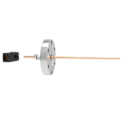 1 Pin Quick Connect, 2.5kV, 70 Amp, 0.154 Copper, Silver Plating Air Side, CF1.33 Conflat With Plug