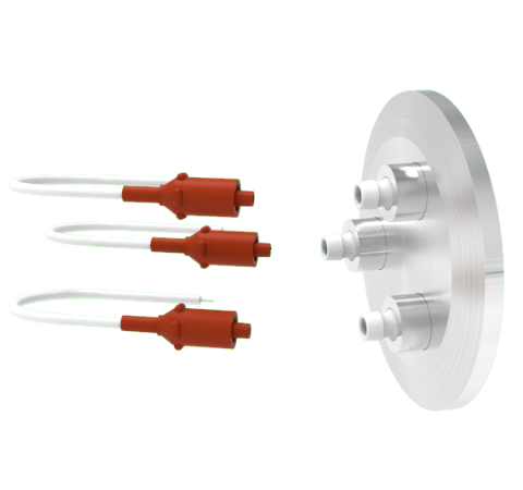 3 Pin 12kV 3 Amp 0.030 Gold Plated Molybdenum Conductor in a KF40 With Plug